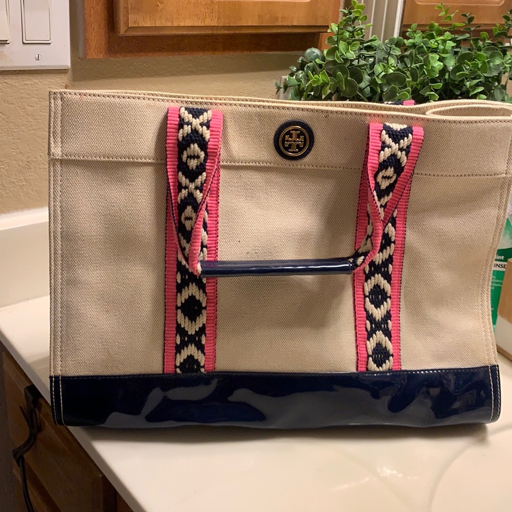 Tory burch jute handbag